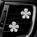U&M 6 pcs Butterfly Flower Air Vent Clip Set Daisy Flower Air Conditioning Outlet Clip Car Air Freshener Clip Charm Floral Interior Decoration Accessories for Women (Silver)