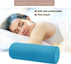 Memory Foam 16X6 Neck Pillow for Sleeping, Neck Pain Relief, Side Back Stomach Sleeper, Car or Office Chair Sofa,Support Pillow for Posture & Comfortable Spine Position (Lake Blue)