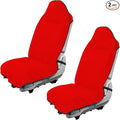 2PCS Car Towel Seat Cover, Waterproof Sweating Non-Slip Premium Soft Towel Carseat Protector, Universal Machine Washable Car Truck SUV Front Seat Cover for Gym Workout Beach Hiking (Red)