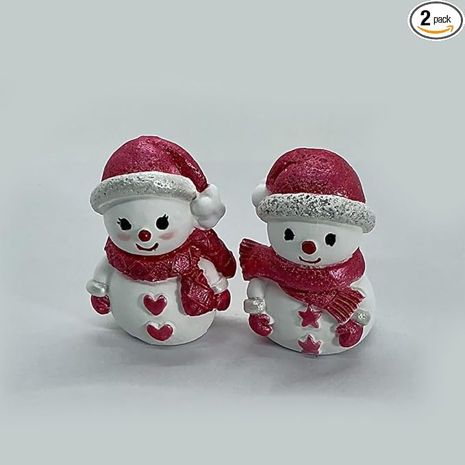 Car air freshener diffuser Plaster Couple Snowman Figurines Fragrant Gypsum Cute interior accessories car dashboard ornaments Indoor Christmas New Year's Gifts Porch Office Desk Decor (red, NO.5)