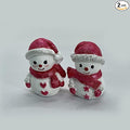 Car air freshener diffuser Plaster Couple Snowman Figurines Fragrant Gypsum Cute interior accessories car dashboard ornaments Indoor Christmas New Year's Gifts Porch Office Desk Decor (red, NO.5)