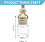 5PCS Hanging Car Air Freshener, Car Air Freshener Diffuser, 8ml Empty Glass Auto Oil Perfume Aromatherapy Diffuser Charms, Refillable Perfume Bottles for Most Vehicles (Cylindrical, Style 1)