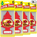 LITTLE TREES Air Freshener, Hanging Tree, Cinnamon Apple | Long Lasting Scent | For Auto or Home | 24 Count, Pack of 6