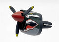 P-40 Fighter Plane Car Air Freshener - Spinning Propeller Dashboard Ornament with Ocean Scent, Aviation Vent Clip Decoration Gift for Men