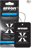 AREON X AXV05 Hanging Best Car Air Freshener New Car Scent, Paper Hanging Ornaments, Long Lasting Scent for Car or Home 12 Pack