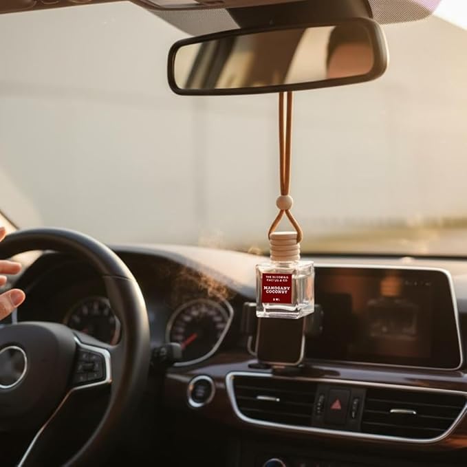 Car Air Freshener with 30ml Refill – Hanging Car Diffuser Oil, Long-Lasting Phthalate-Free Scent – Hanging Car Air Freshener + Refill. (Love Spell (Type), 8 ml)