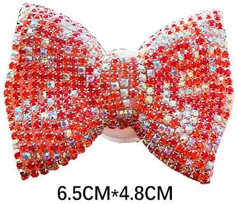 1 Pc Bling Crystal Car Bow-knot Air Vent Fragrance Sparking Rhinestone Car Diffuser Air Freshener with Vent Clip - Red 1