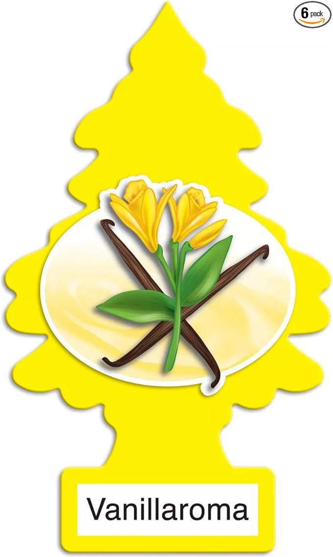 LITTLE TREES Car Air Freshener | Hanging Paper Tree for Home or Car | Vanillaroma | Pack of 6