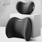 Car Headrest & Lumbar Support Cushion Kit, Ergonomic Car Seat Neck Pillow and Backseat Cushion for Driving Fatigue Relief, Driving Seat Memory Foam Neck Back Rest Pillows (Black)