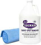 FOLEX Instant Carpet Spot Remover 128 oz - Powerful Stain Remover for Carpets, Upholstery & Rugs - Eliminates Pet Stains, Grease, Red Wine, Food, Makeup & More - With Reusable Cleaning Cloth - 1 Pack