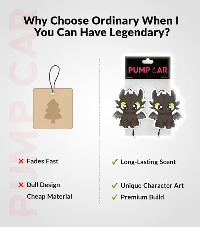 PumpCar 2 pieces toothless double-sided hanging cartoon cherry-scented funny car air freshener Cool hanging for rearview mirror Interior Accessories Gifts