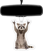 Cute Raccoon Rock Meme Funny Hanging Air Freshener Car Decor Eucalyptus Scented
