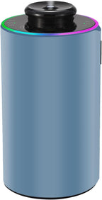 Waterless Essential Oil Diffuser with 8 Color LED Night Light, 3 Mist Levels & Timers, Portable Rechargeable Aromatherapy Diffuser for Home Car Room Studio Office, Black Metal (Blue)