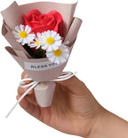 mosoo Cute Car Air Freshener Vent Clips - Flower Vent Clips with Magnetic Mini Dried Flower Bouquet, Dashboard Decor for Women, Car Decorations Interior & Wedding Gifts (Beige, 5.9 inches)