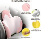 Lumbar Support Pillow for Office Chair, Gaming Chair, Car Driver Seat Back Cushion, Bed & Couch, Gifts for Friends and Parents,Ergonomic Back Support Pillow with Comfortable Memory Foam (Pink/White)