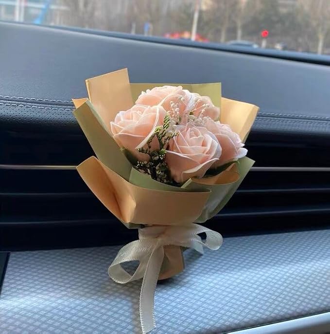 Car Flower Bouquet Air Freshener Vent Clips Mini Bouquet Dried Flower For Car and Household Decoration Car Vent Clip Auto Interior Accessories