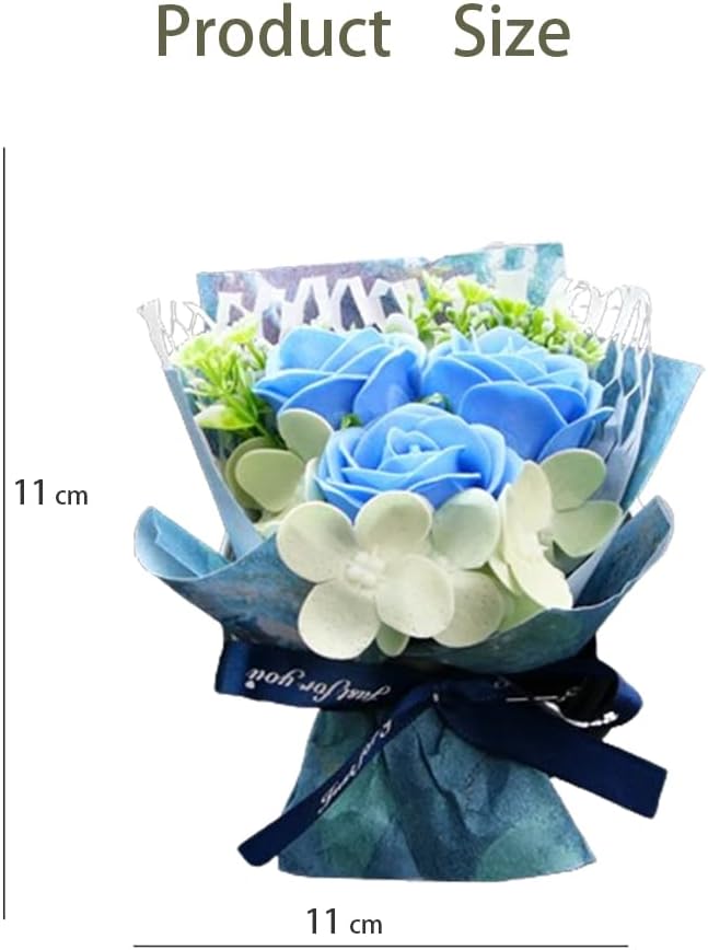 Mini Car Vent Clip Air Freshener, Aesthetic Floral Soap Rose Bouquet Diffuser Decor, Reusable Essential Oil Aroma Pad, Cute Car Accessories Gift for Women (Style K)