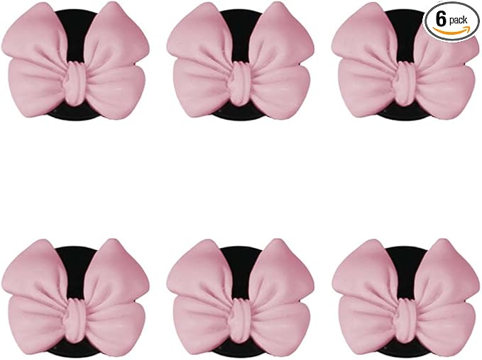 6PCS Bow Car Air Freshener Clips, Cute Air Conditioning Vent Clip, Aesthetic Car Interior Decoration Accessories, Automotive Dashboard Air Vent Trim Clip for Women Girl (Pink)