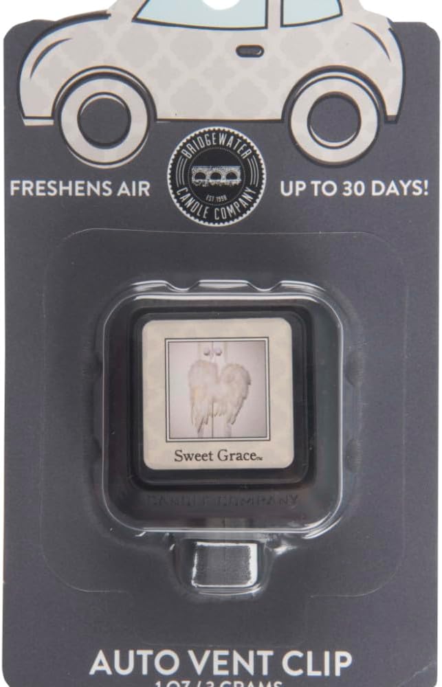 Bridgewater Candle Highly Fragranced Car Air Freshener Auto Vent Clip-Sweet Grace