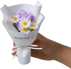 Cute Car Air Freshener Vent Clips - Flower Vent Clips with Magnetic Mini Dried Flower Bouquet, Dashboard Decor for Women, Car Decorations Interior & Wedding Gifts (white, 5.9 inches)