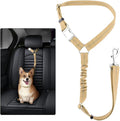 Plutus Pet Dog Seat Belt for Car Headrest, Reflective and Adjustable Restraint with Elastic Bungee for Safety, Vehicle Seatbelt Harness for Small Medium Large Dogs and Cats