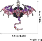 2 Pcs Bling Dragon Car Air Freshener Vent Clips, Crystal Rhinestone and Enamel Dragon Air Vent Clips Car Diffuser Cute Car Interior Decoration Accessories for Women Gift (Green Purple)