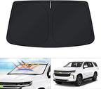 KUST Windshield Sun Shade for Chevrolet Chevy Tahoe/GMC Yukon Accessories 2015-2024 2025 2026 4-Layers Window Sunshade Sun Visor Protector Foldable Blocks UV Rays Keep Your Car Cooler