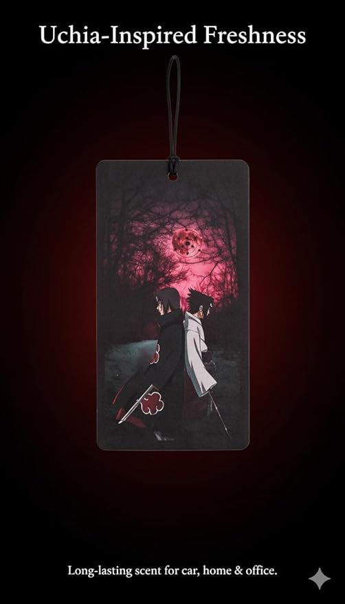 PumpCar 2 pieces Uchiha Itachi Sasuke double-sided hanging Japanese anime vanilla car air freshener Cool anime hanging air fresheners for rearview mirror Car Interior Accessories Household gifts