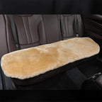 OGLAND Fluffy Genuine Australia Sheepskin Car Seat Cover for Auto Interior Accessories with Soft Fuzzy Wool Eco-Friendly Natural Fur Non-Slip (Honey Beige, Back)