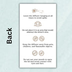 Car Diffuser Instruction Cards | 2" x 3.5" inch Business Card Size | Car Hanging Accessories Oil Bottles Instruction Card