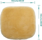 OGLAND Fluffy Genuine Australia Sheepskin Car Seat Cover for Auto Interior Accessories with Soft Fuzzy Wool Eco-Friendly Natural Fur Non-Slip (Light Yellow, Front)
