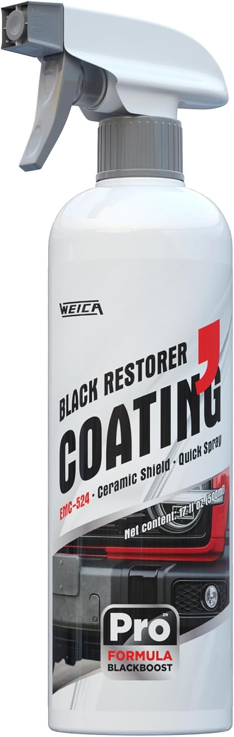 Black Restorer Trim Coating Spray - Advanced Ceramic Protection for Plastic, Rubber, Vinyl on Cars, Trucks, SUVs | Quick Spray, UV Shield, Restores & Protects, 16.9 fl oz