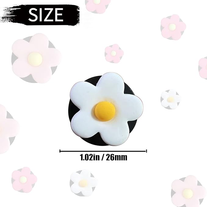 Cute Daisy Air Vent Clips 9 Pcs Flower Car Air Fresheners Vent Clips Charms Car Diffuser Vent Clip Car Decor Car Interior Decoration Cute Car Accessories for Women (White&Pink&Light Pink)