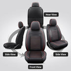 Front Seat Covers Fit for Toyota Matrix 2003-2014, Car Seat Covers Front Seats, Breathable Faux Leather Automotive Seat Covers Front Pair Anti-Slip Seat Cover(Black&Red, Front)