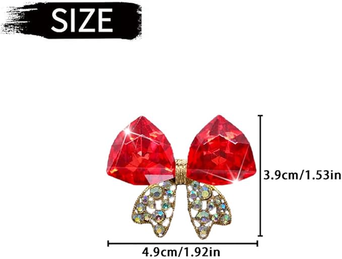 4 Pcs Bling Diamond Crystal Bow Vent Clips Car Interior Air Fresheners Automotive Rhinestone Decoration Adapt for Women and Girl (Red)