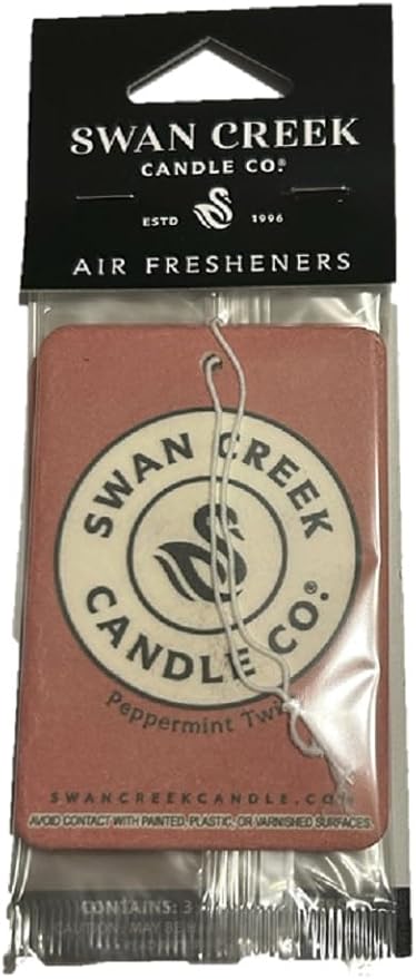 Swan Creek Candle Co. Peppermint Twist Hanging Car Air Freshener 04147 Pack of 3, Red