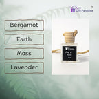 Fog & Fern Car Air Freshener with Velvet Gift Bag | Hanging Design for Multiple Spaces | Set of 3 (10 ml Each) | Fresh Earthy & Clean Scent | Long-Lasting Natural Aroma by Gift Paradise