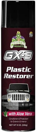 GX-3 Plastic Restorer – Black Plastic Restorer for Cars & Automotive Trim Restorer – Interior Car Cleaner & Exterior Faded Plastic, Vinyl & Rubber Renewer with Aloe Vera (8 fl oz)
