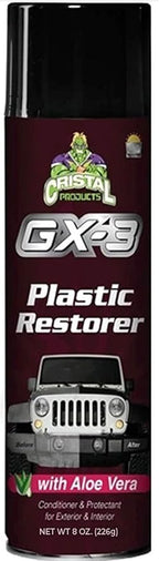 GX-3 Plastic Restorer – Black Plastic Restorer for Cars & Automotive Trim Restorer – Interior Car Cleaner & Exterior Faded Plastic, Vinyl & Rubber Renewer with Aloe Vera (8 fl oz)