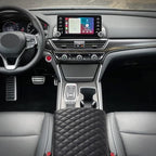 KMMOTORS MDX(2014~2020) Center Console Cover, Armrest Cushion, Vegan Leather, Car Accessories, Car Gadgets (MDX 2014~2020, Black)