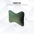 Car Headrest Pillow, Suede Soft Comfortable Breathable Vehicle Seat Neck Support Cushion with Adjustable Strap, Ergonomic Design Auto Head Rest Pad, Universal for Sedan RV Truck (Dark Green)