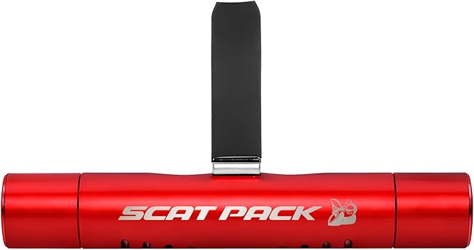 iPick Image for Dodge Scat-Pack Full Color Car Vent Air Freshener Clip - Official Licensed Red Aluminum with Adjustable Window + 10 Refill Sticks
