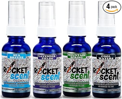 Rocket Scent - Oil Air Fresheners + Odor & Smoke Eliminator + Home, Car, Office, Bathroom Deodorizer (Crisp Scents)