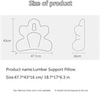 Lumbar Support Pillow for Office Chair, Back Pillow Lumbar Support for Car, Chair, Sofa - Improve Lower Back Pain Relief & Sitting Posture, Memory Foam Back Cushion for Long Sitting (Dark Grey)
