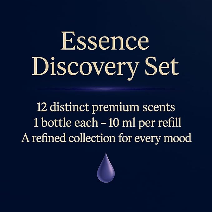Car Air Freshener Refill Liquid Set of 12 x 10 ML - Smart Car Air Freshener Refill - Car Fragrance Refill - Car Diffuser Refill (Essence Discovery Set)