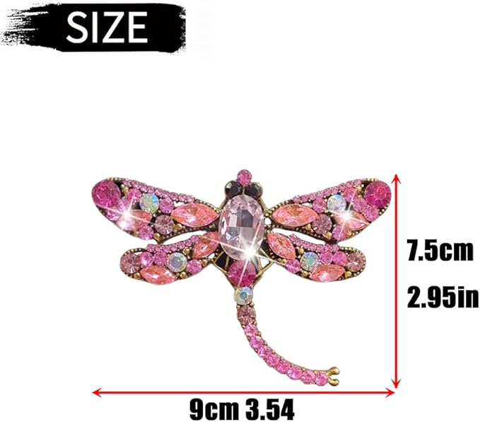4Pcs Bling Rhinestone Crystal Dragonfly Air Freshener Vent Clips,Cute Car Air Fresheners Vent Clips Accessories,Refillable Car Diffuser, Glamorous Auto Decor (Pink)