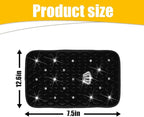 Mandark Bling Car Center Console Cover, Rhinestones Crown Vehicle Armrest Seat Box Mat Pad, Diamond Automotive Interior Arm Rest Cushion Protector Decor Accessories, Universal Fit(Black)