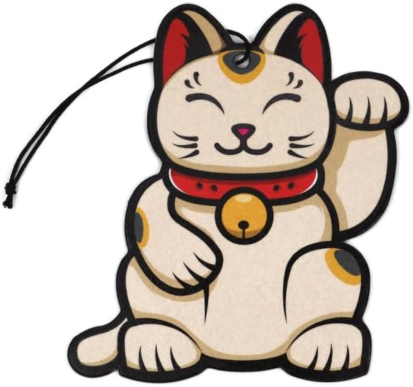 Car Air Freshener - Lucky Cat - New Car Scent - Hanging Paper