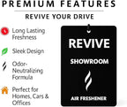 Premium Hanging Car Air Fresheners, Showroom-New Car Scent, 3-Pack, Long-Lasting & Odor Eliminating, Modern Design