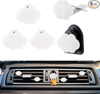 OLYCRAFT 5Pcs Car Air Vent Clips White Cloud Air Vent Clips with 1pc Self Adhesive Car Perfume Clip Airs Vents Clips for Women Cars Airs Vents Accessory